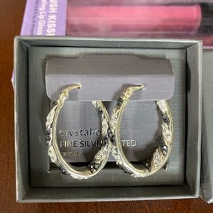 Crystal and silver earrings